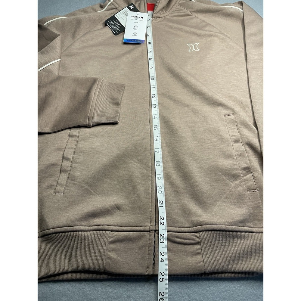 Hurley Exist Track Jacket - NWT Mens Size Small Cocoa / White Stripe - Picture 13 of 13